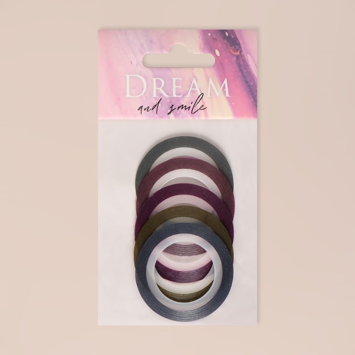 

Ленты клеевые для декора «DREAM», с блёстками, 5 шт, 7,5 м, 1 мм, разноцветные