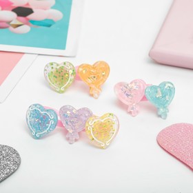 Кольцо детское 'Выбражулька' сердечки-конфетки, форма МИКС, цвет МИКС, безразмерное Ош