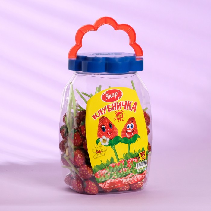 

Леденцы карамельные на палочке "Клубничка", 14 г