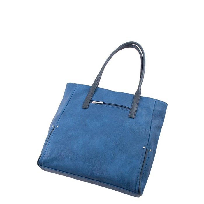 фото В2485 сумка шопер, отдел на молнии, цвет синий 34х33х8см bagsland