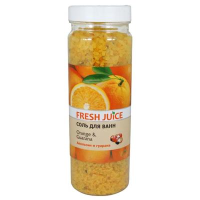 Соль для ванн Fresh Juice «Апельсин и гуарана», 700 г