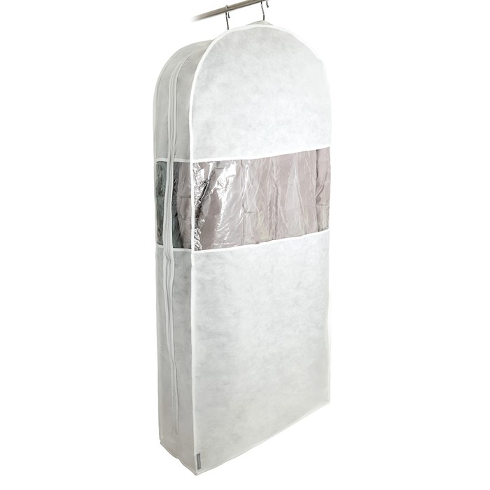 фото Чехол для одежды «санторини» двойной, длинный, 130х60х20 см, цвет белый всё на местах