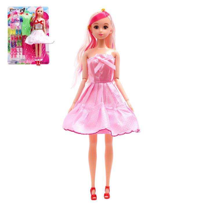 Кукла шарнирная «Лиза» с набором платье, обуви и аксессуарами