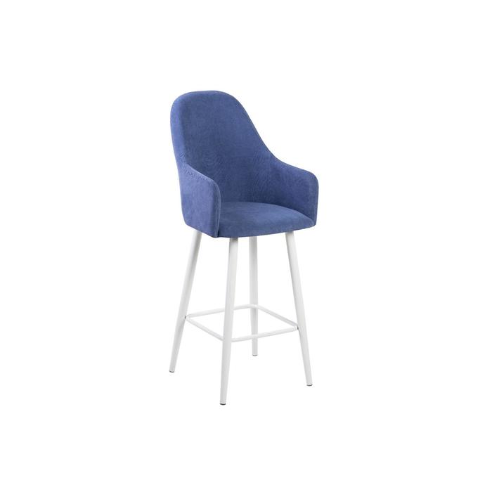 Барный стул Дэгни Инфинити 10 синий/ Хард металл Белый глянец