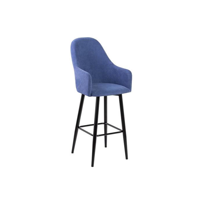 Барный стул Дэгни Инфинити 10 синий/ Хард металл Черный глянец
