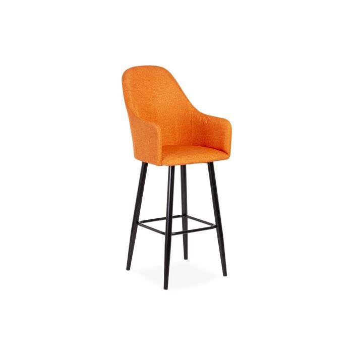 Барный стул Дэгни Мидеа 11 оранжевый/ Хард металл Черный глянец