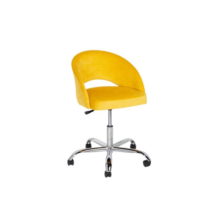 Офисный стул Мирелла Аврора 09 желтый велюр/ Хром