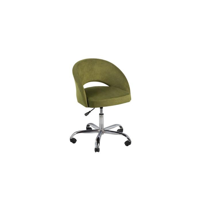 Офисный стул Мирелла Аврора 08 зеленый велюр/ Хром