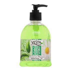 Жидкое мыло Vesta 2 в 1 Зелёный чай с ромашкой, 500 мл