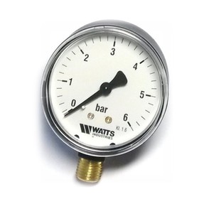 

Манометр Watts 10008077, радиальный, 6 бар, диаметр 100 мм, 1/2"