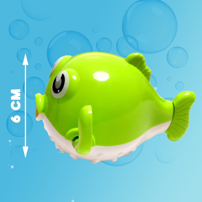 Игрушка заводная, водоплавающяя "Рыбка фугу", цвета МИКС