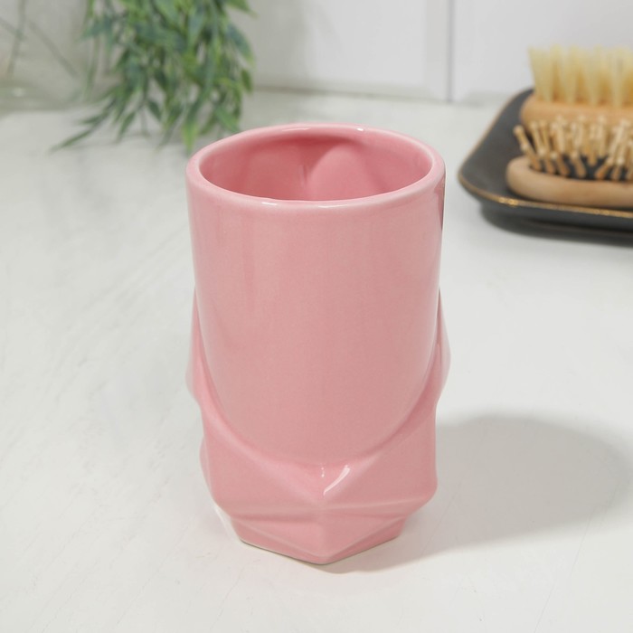 фото Стакан для зубных щеток "розовый", 11 х 7,5 см