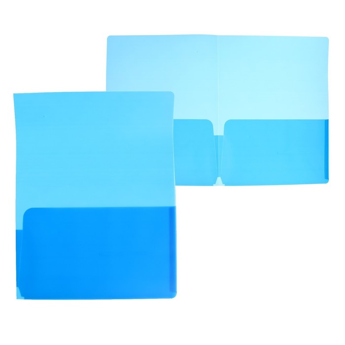 Папка-уголок, А4, 180 мкм, Calligrata, 2 внутренних кармана, прозрачная, синяя