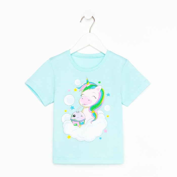 фото Фуфайка (футболка) для девочки а.3-11-4., цвет голубой, рост 92 luneva