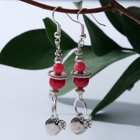 

Серьги шар № 8 "Коралл" яблочко, цвет красный в серебре