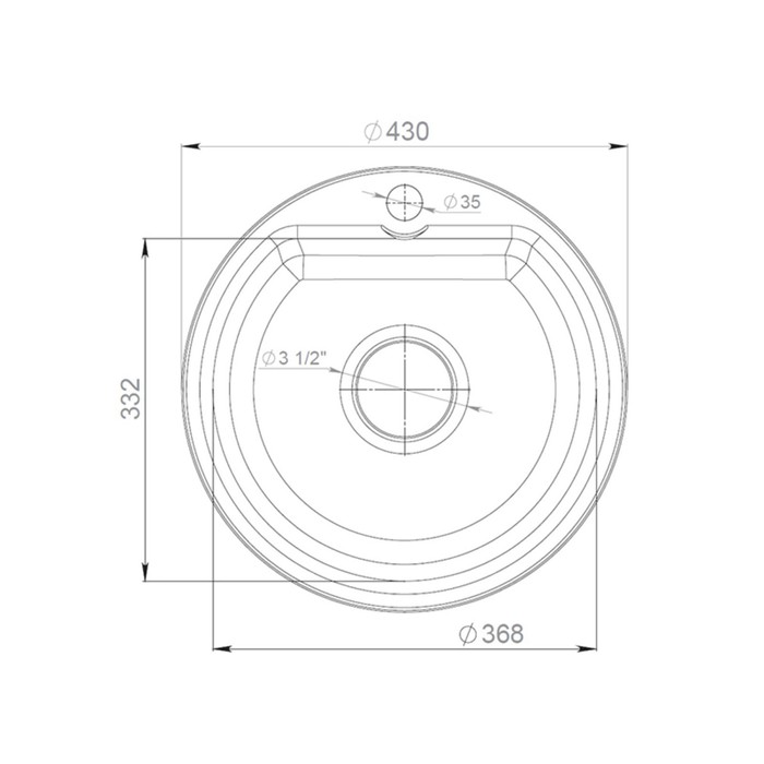

Мойка кухонная из камня GranFest Smart SM435, d=435 мм, цвет песочный