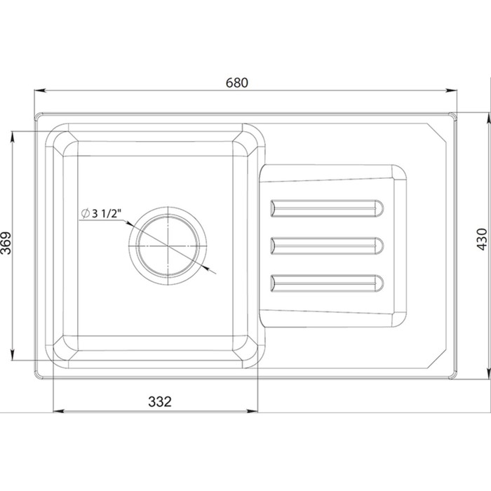 

Мойка кухонная из камня GranFest Smart SM680L, 681х433 мм, цвет белый