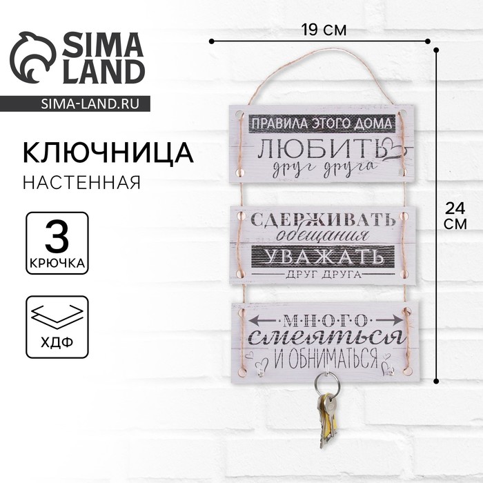 Панно "Правила этого дома" 19х24 см