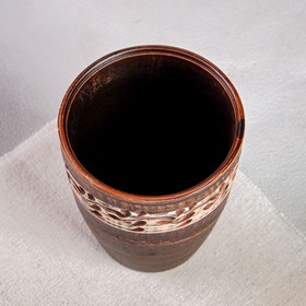 

Стакан, роспись ангобом, красная глина, 0.4 л