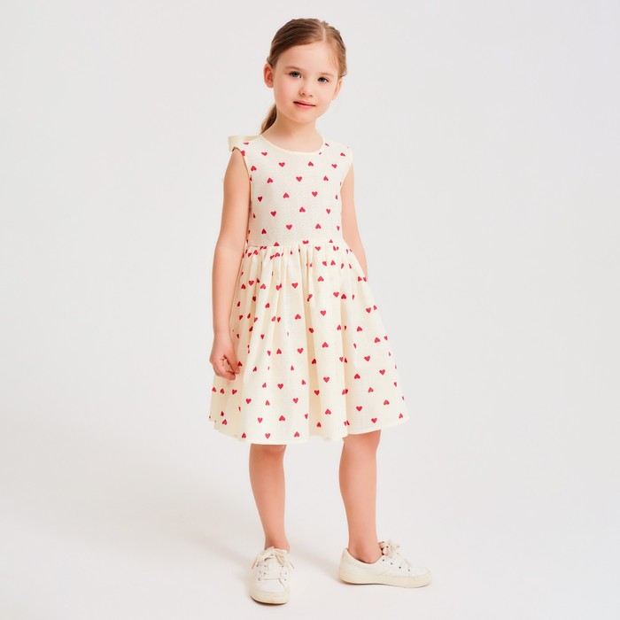 

Платье для девочки MINAKU: Cotton Collection цвет бежевый, рост 104