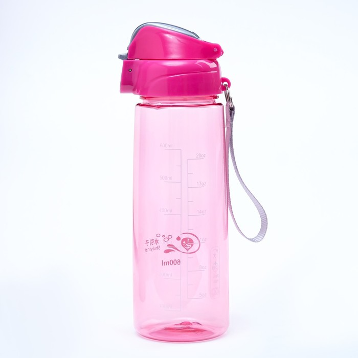 Бутылка для воды, 600 мл, Айви, розовая