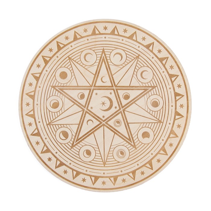 Алтарь для ритуалов «Магическая звезда», деревянный, D=24 см алтарь магическая звезда
