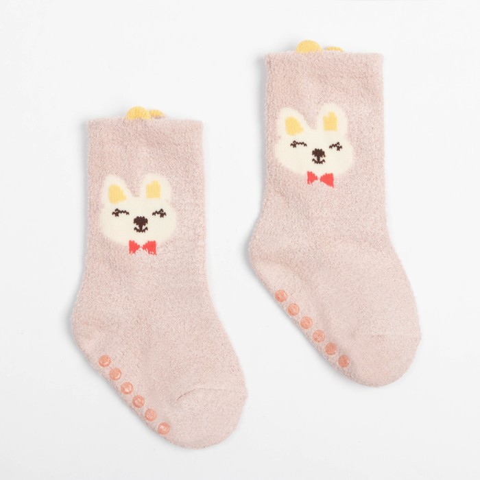 Носки детские махровые со стопперами MINAKU, цвет розовый, размер 10-12 см носки детские махровые со стопперами minaku цвет серо голубой размер 10 12 см