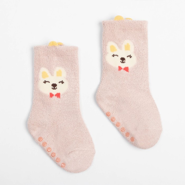 Носки детские махровые со стопперами MINAKU, цвет розовый, размер 12-14 см носки детские махровые со стопперами minaku цвет серо голубой размер 10 12 см