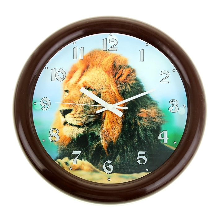 Часы настенные круглые "Лев" 3D