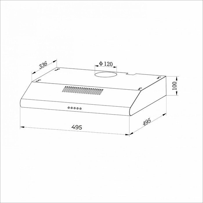 

Кухонная вытяжка Hebermann HBUH 50.1 W, плоская, 440 м³/ч, 3 скорости, белый