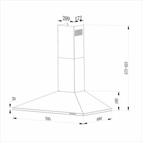 

Кухонная вытяжка Hebermann HBWH 60.1 B, купольная, 680 м³/ч, 3 скорости, черный