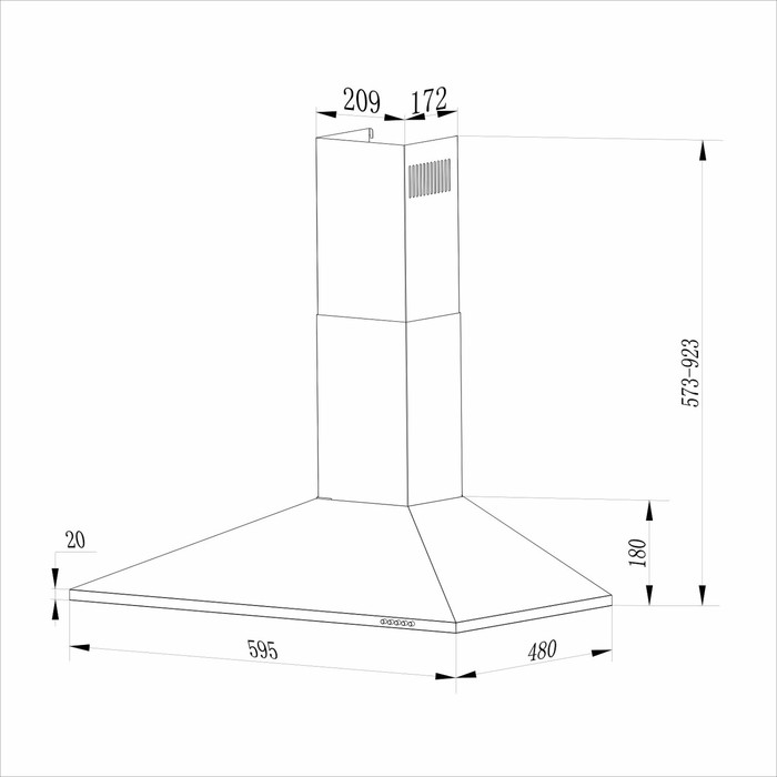 

Кухонная вытяжка Hebermann HBWH 60.1 X, купольная, 680 м³/ч, 3 скорости, нержавеющая сталь