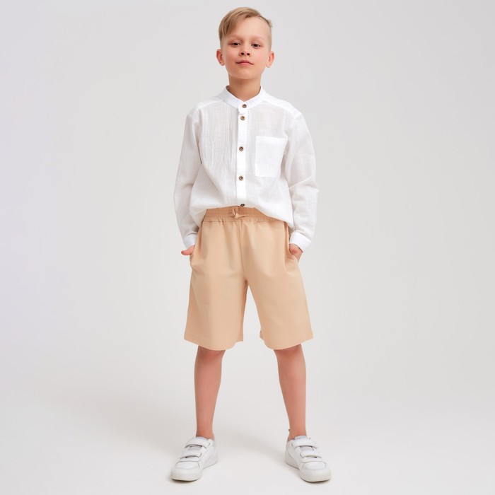 

Шорты-бермуды детские MINAKU: Cotton collection цвет бежевый, рост 140