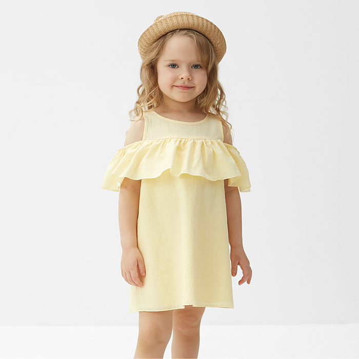 

Платье для девочки MINAKU: Cotton Collection цвет желтый, рост 122