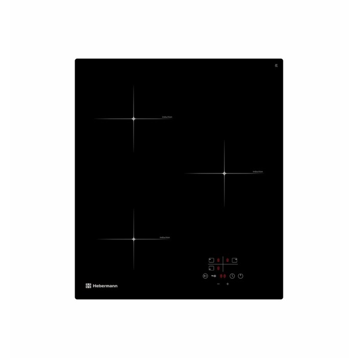 Варочная поверхность Hebermann HBKI 4530.1 BL, индукционная, 3 конфорки, сенсор, чёрная варочная поверхность beko hii 64401 mtx индукционная 4 конфорки сенсор чёрная