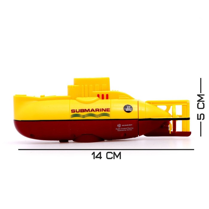 Подводная лодка радиоуправляемая "Гроза морей", свет, цвет желтый