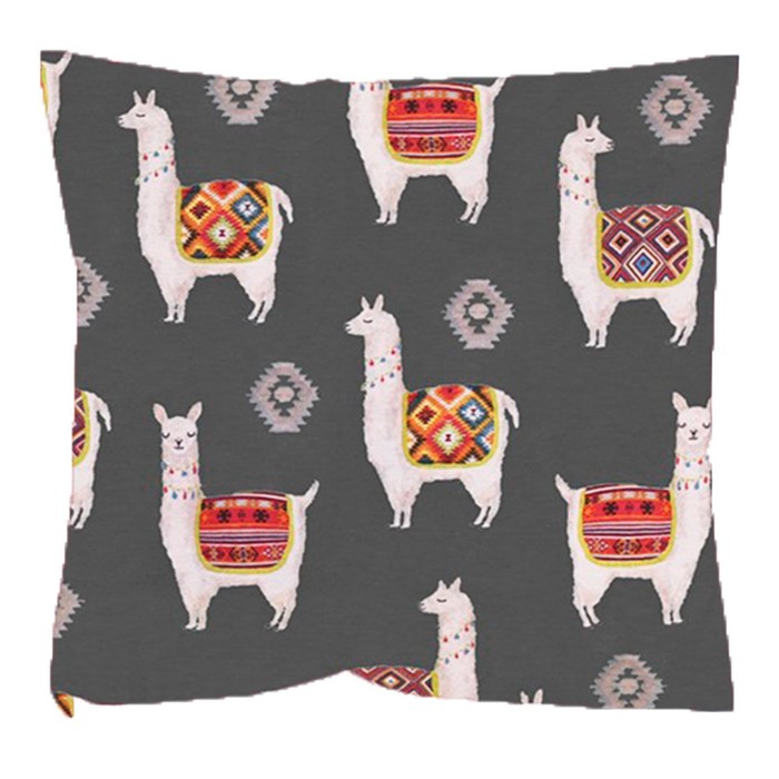 Подушка «Ламы» декоративная, цвет серый