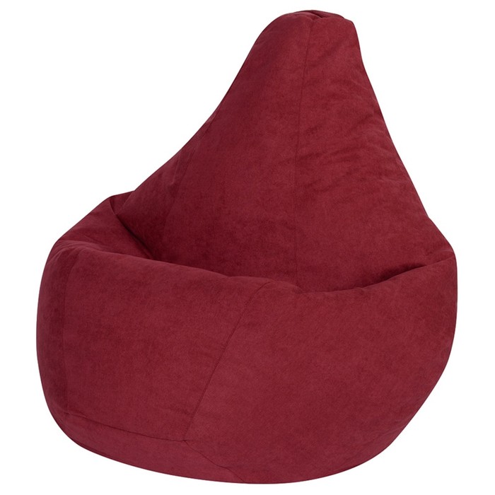 Кресло-мешок «Груша», велюр, размер XL, цвет бордовый