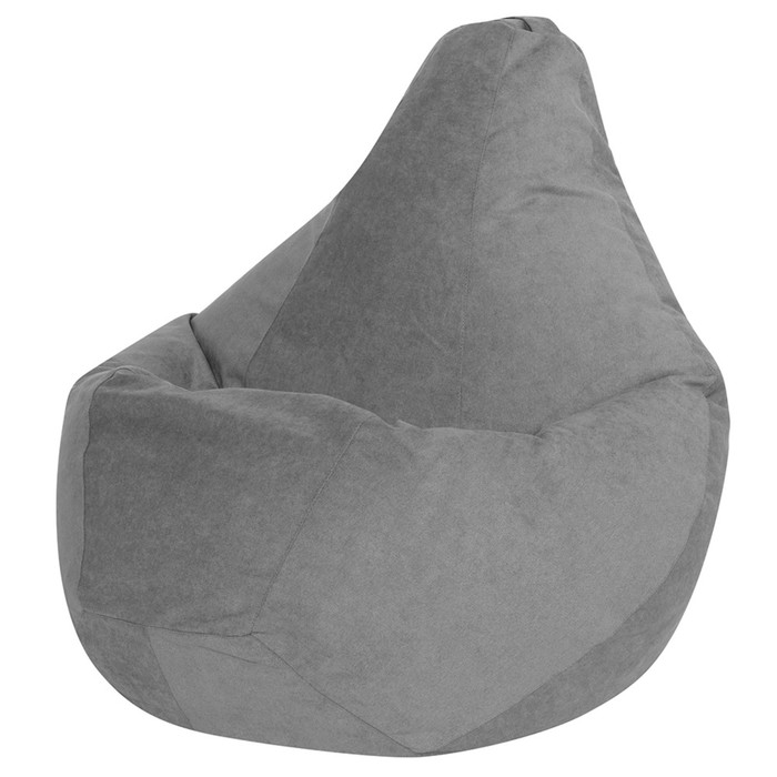 Кресло-мешок «Груша», велюр, размер 2XL, цвет серый