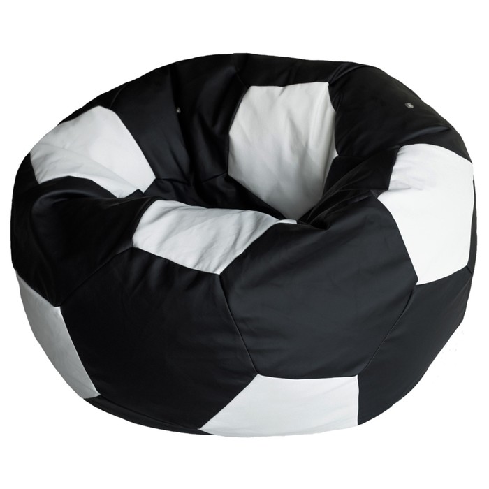 Кресло «Мяч», экокожа, цвет чёрный/белый