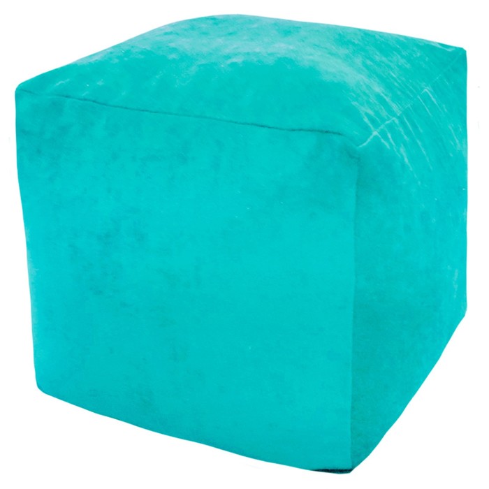 Пуфик «Куб», микровельвет, цвет бирюзовый