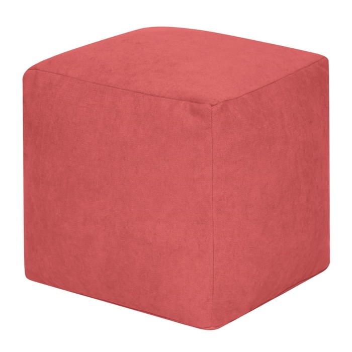 Пуфик «Куб», велюр, цвет коралловый пуфик куб велюр цвет серый