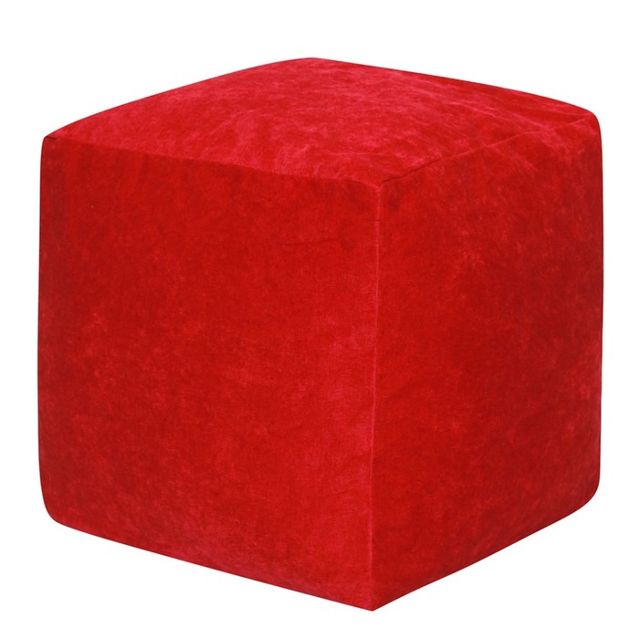 Пуфик «Куб», микровельвет, красный