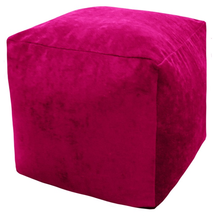 Пуфик «Куб», микровельвет, цвет малиновый пуфик куб велюр цвет серый