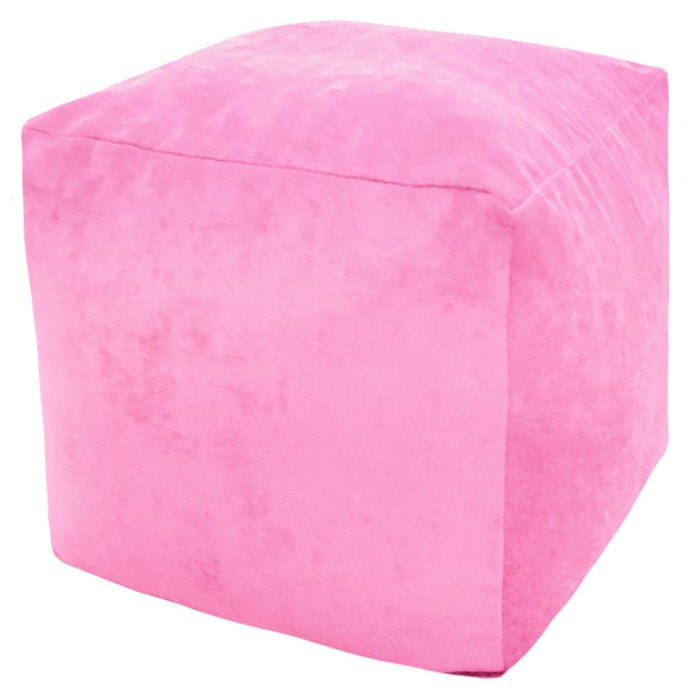 Пуфик «Куб», микровельвет, цвет розовый