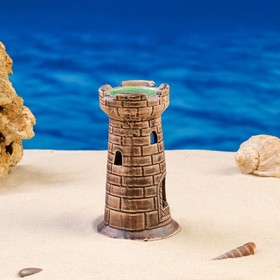 

Декорация для аквариума "Башня одинарная", тёмно-коричневая, 15 см