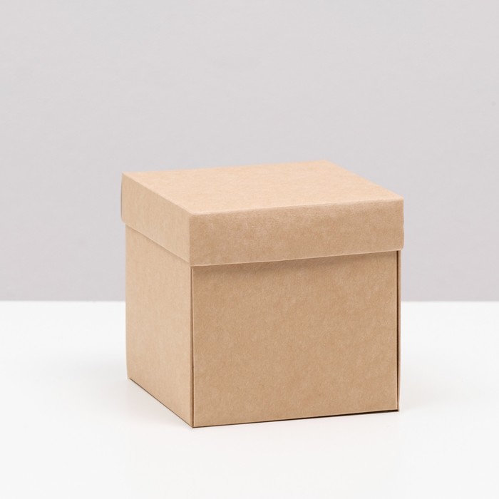 Коробка складная, крафт, 10 х 10 х 10 см коробка складная подушка квадратная фиолетовый бант 10 х 10 х 10 см
