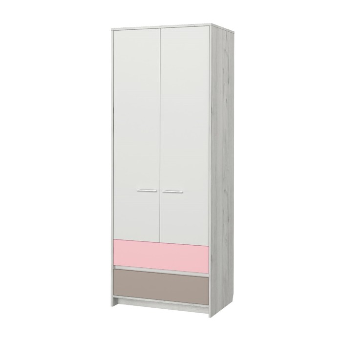 Шкаф 2-х створчатый «Зефир № 2», 800 × 536 × 2100 мм, цвет дуб эльза / розовый шкаф 2 х створчатый зефир 2 800 × 536 × 2100 мм цвет дуб эльза розовый