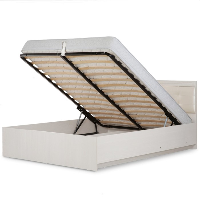 фото Кровать с пм «азалия № 1200», 1200 × 2000 мм, цвет бодега белый аквилон