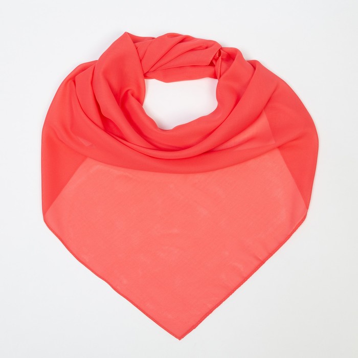 Платок женский текстильный, цвет красный, размер 72х72